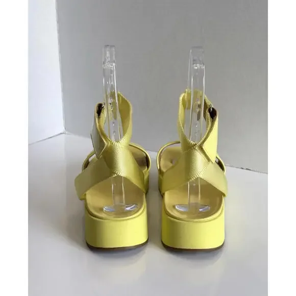 UGG Lennox Women's 9 Yellow Patent Leather Open Toe Ankle Strap Platform Sandals - Picture 5 of 16